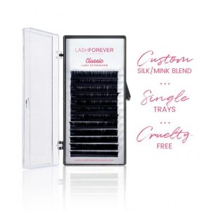 Tray of LASHFOREVER Classic Custom Silk/Mink Blend Lash Extensions