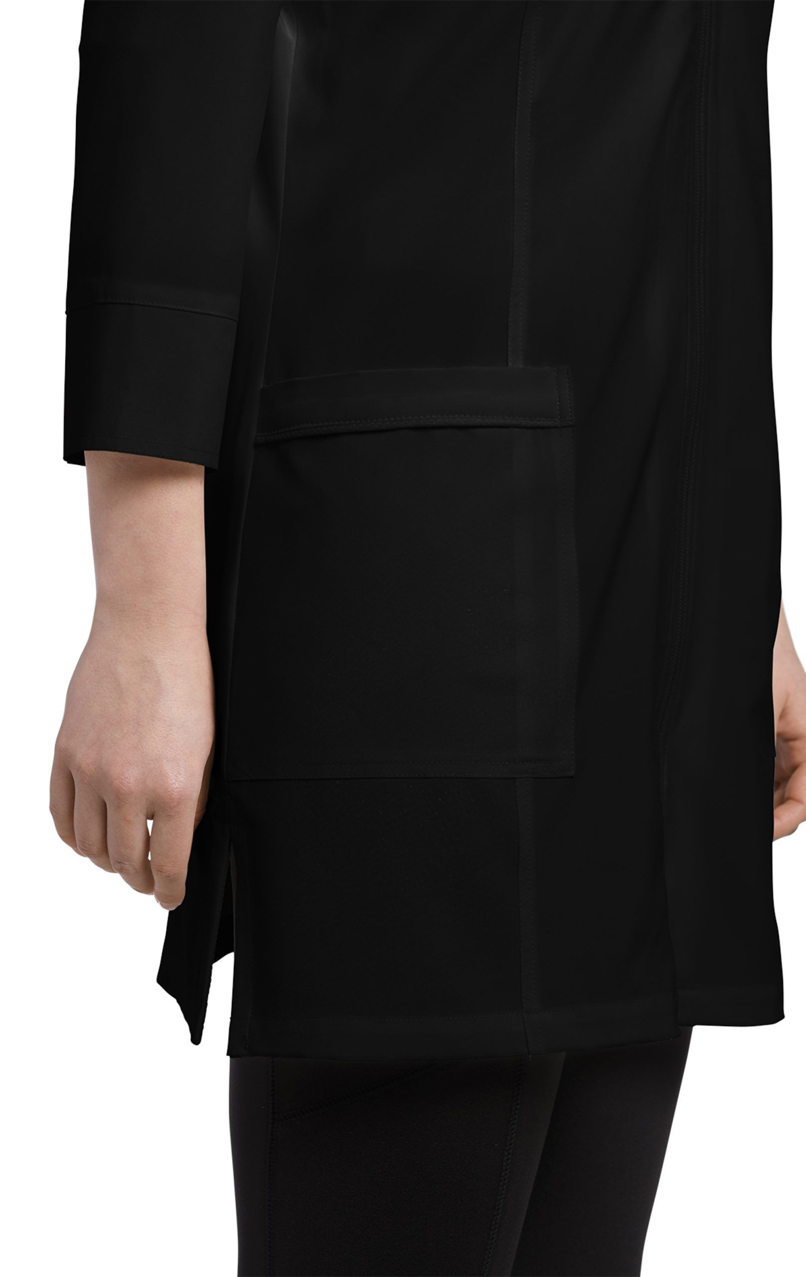 esthetician school supplies Front-Zipper-Labcoat_black-pocket-2