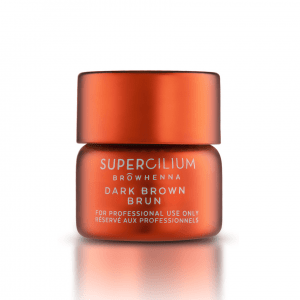 Single 7g container of SUPERCILIUM Brow Henna in Dark Brown.