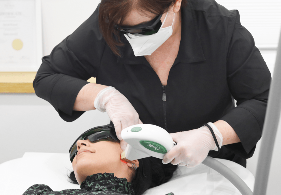 student doing medical esthetician certification training