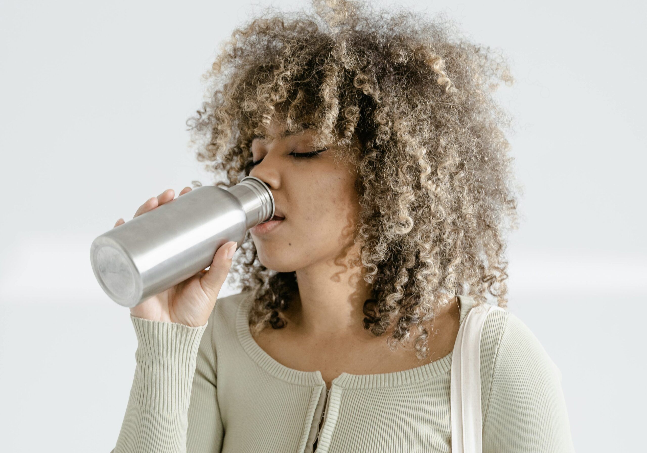 Esthetician staying hydrated