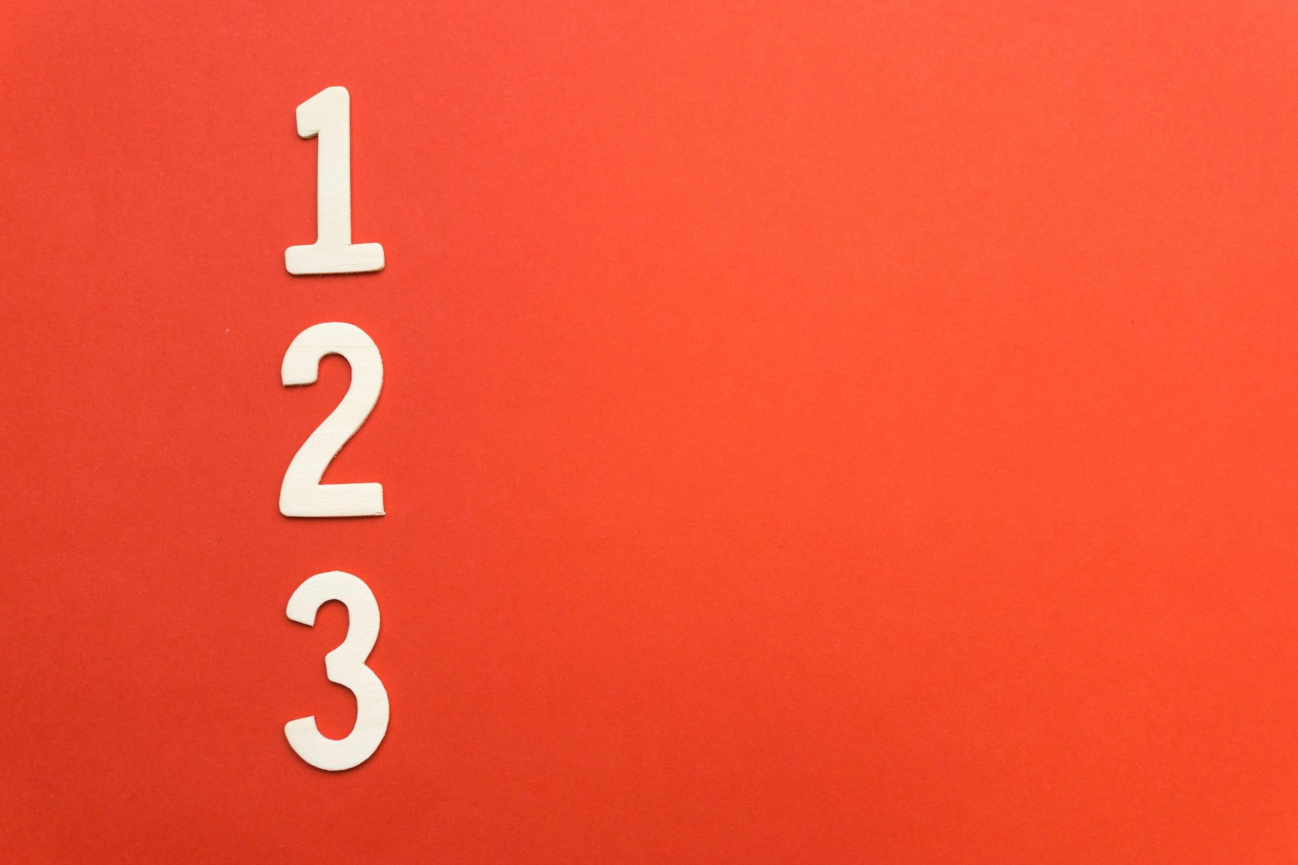 Numbers 1-3 on an orange background to represent: In a Winnipeg Beauty Academy, there are 3 esthetician streams