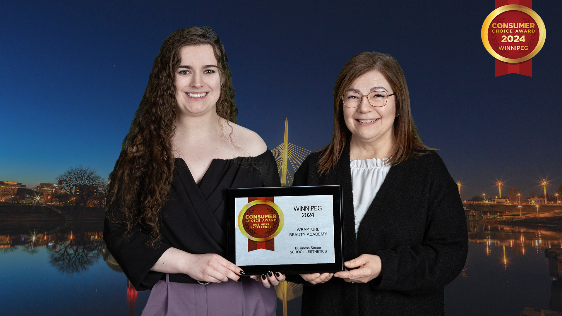 Jenna and Mel holding up one of our Awards CCA: We extend our heartfelt thanks to the Wrapture community and the industry standards leaders