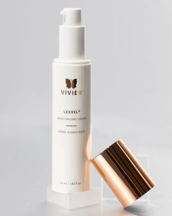 A picture of a bottle of Vivier Lexxel cream demonstrating an example of branding for estheticians 